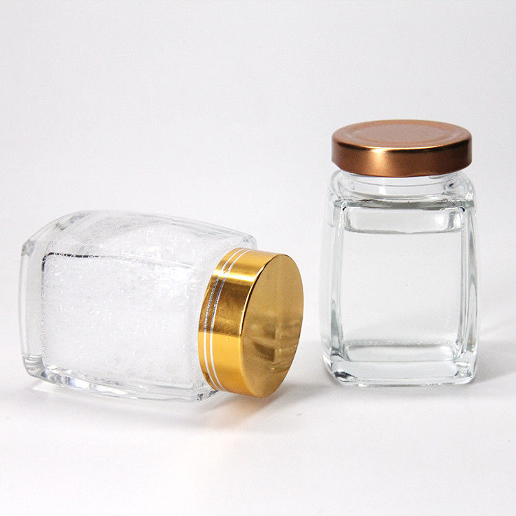 Frasco de vidro transparente e durável para alimentos 100 ml 240 ml recipiente de armazenamento fechado para frutas