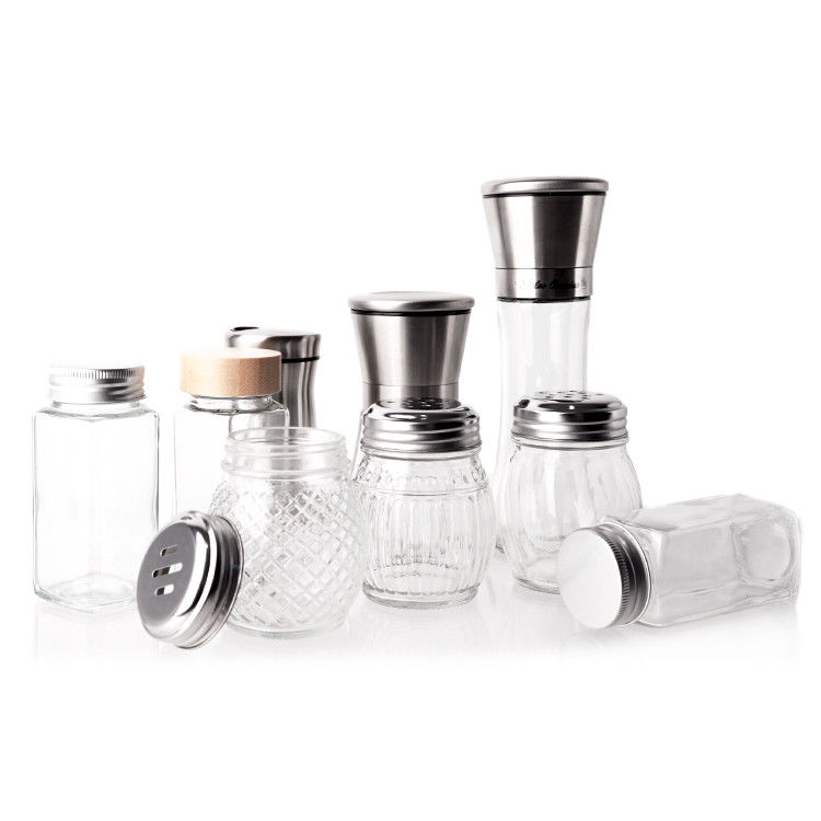 Fabricante Recipiente de armazenamento de alimentos Recipiente de cozinha 4 oz frascos de especiarias de vidro com tampa