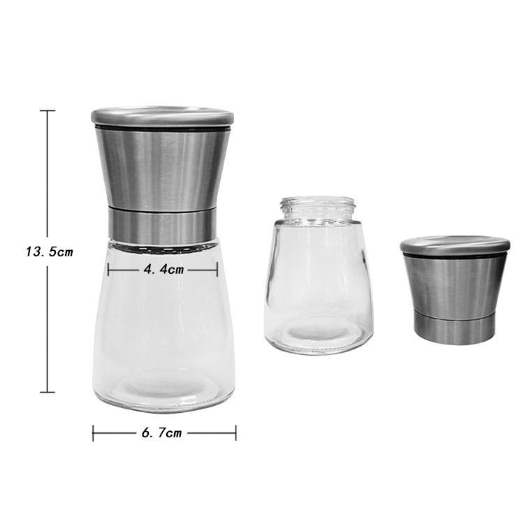 Top Qualidade 2oz 4oz Condimentos Pepper ShakerRound 4Oz Spice Jar de vidro com tampa de metal