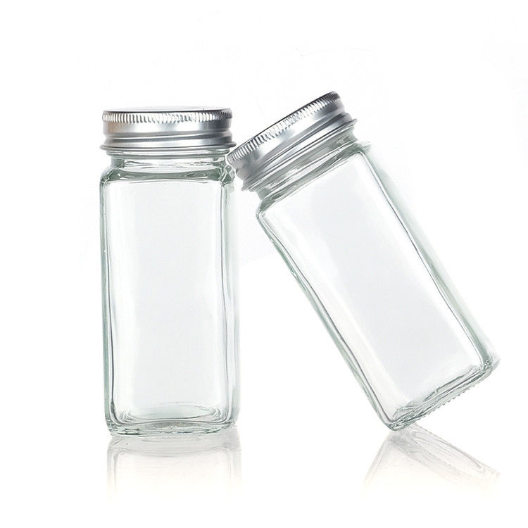 120 ml 90 ml frascos de vidro de especiarias com shaker verter tampa quadrada 4 oz frasco de especiarias para cozinha