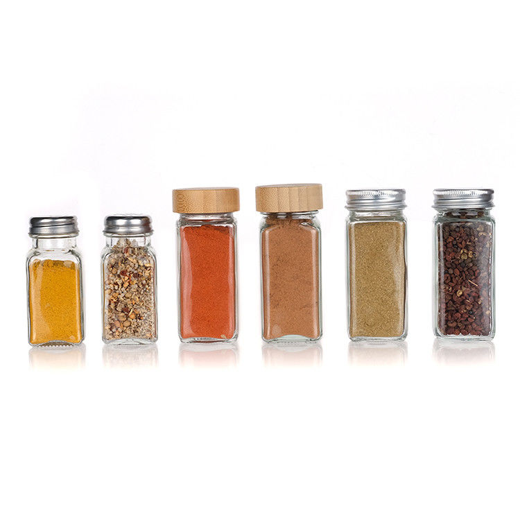 120 ml 90 ml frascos de vidro de especiarias com shaker verter tampa quadrada 4 oz frasco de especiarias para cozinha