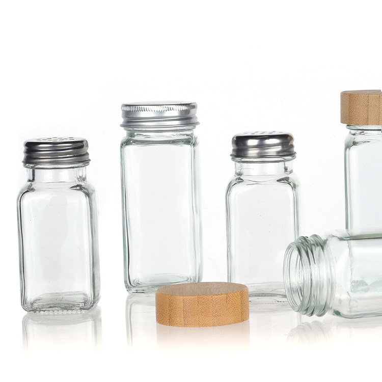 120 ml 90 ml frascos de vidro de especiarias com shaker verter tampa quadrada 4 oz frasco de especiarias para cozinha