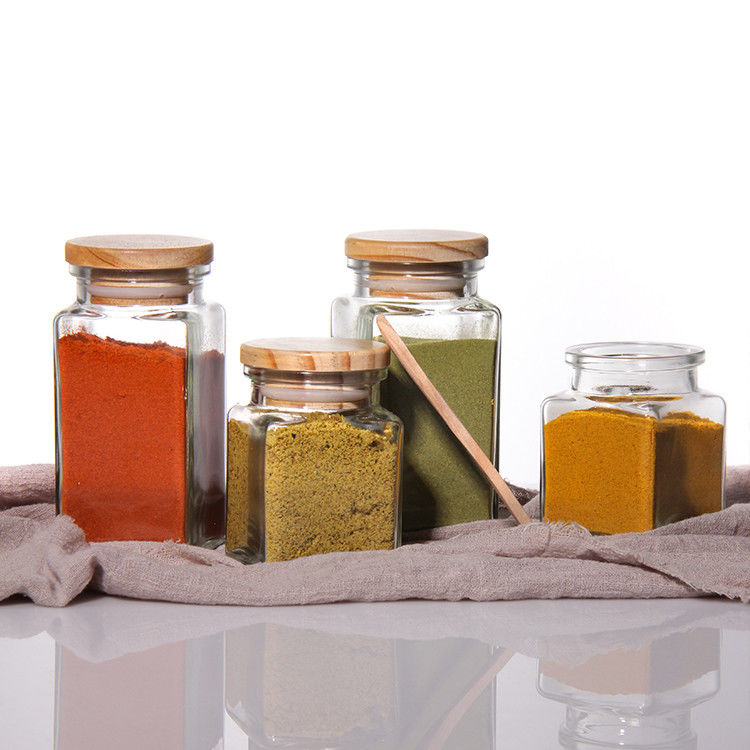 4 oz garrafas de especiarias frasco de vidro vazio com etiquetas temperos organizador frascos com tampa de bambu