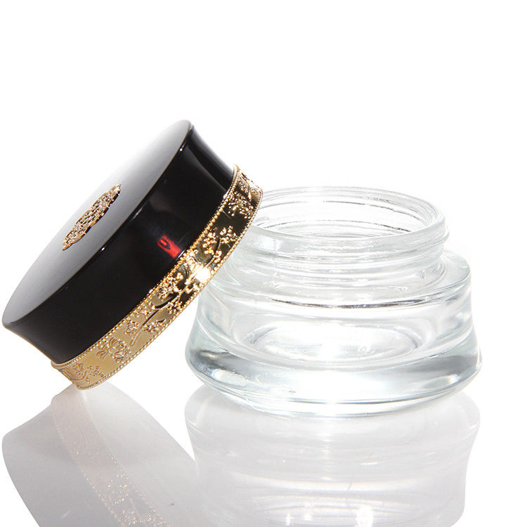Cosméticos Creme Facial frasco de vidro 50ml e embalagem de vidro frasco de vidro redondo congelado qualidade personalizada 5g 10g 15g