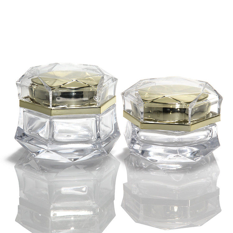 Pequenos frascos de vidro transparente Creme de mão Creme de olho transparente Forma quadrada Vidro cosméticos Frascos de creme