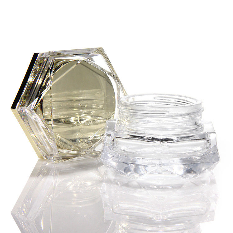 Pequenos frascos de vidro transparente Creme de mão Creme de olho transparente Forma quadrada Vidro cosméticos Frascos de creme