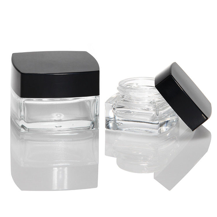 Embalagem da garrafa cosmética vazia 30 ml 50 ml 100 ml Vidro fosco frasco de creme para cuidados da pele com tampa branca e preta