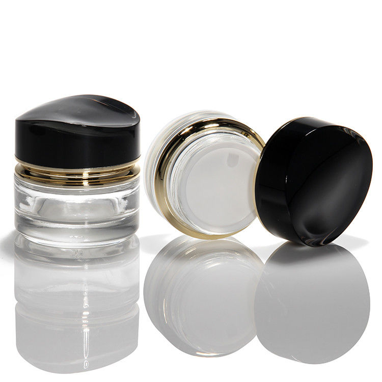 Frasco de Creme de Vidro de Luxo 50g 30ml Frasco de Creme de Vidro de Pele Vazia Frasco de Cosméticos Com Coberturas