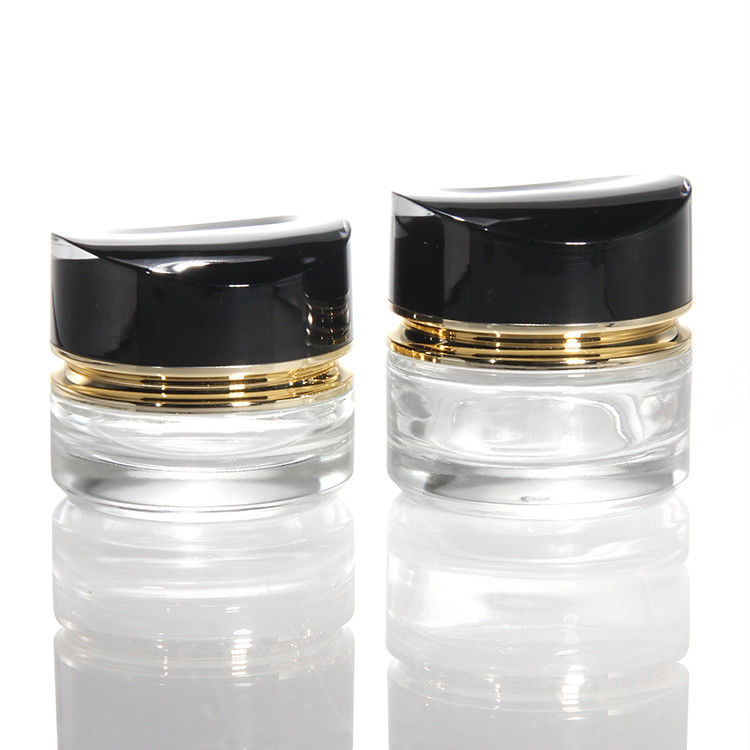 Frasco de Creme de Vidro de Luxo 50g 30ml Frasco de Creme de Vidro de Pele Vazia Frasco de Cosméticos Com Coberturas