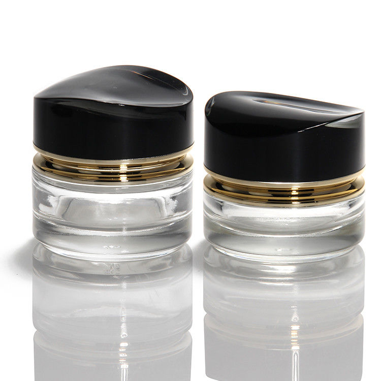 Frasco de Creme de Vidro de Luxo 50g 30ml Frasco de Creme de Vidro de Pele Vazia Frasco de Cosméticos Com Coberturas