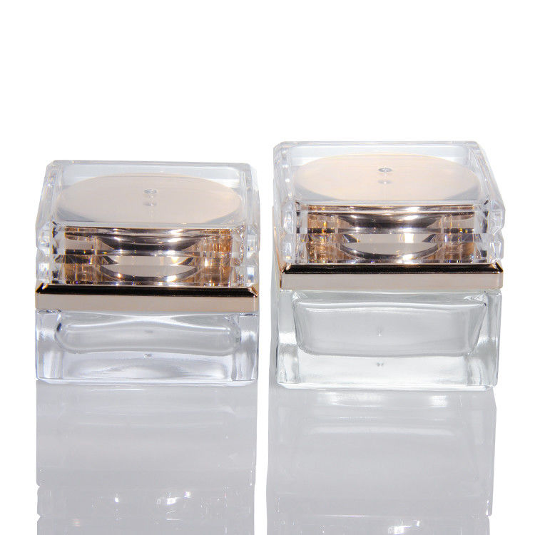 Garrafa de vidro congelado vazia personalizada com tampa de ouro rosa 5ml-50ml recipientes de loção cosmética para rosto de luxo