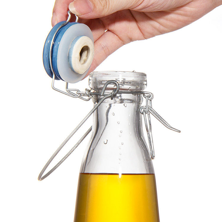 Garrafa de vidro vazia de 250 ml 500 ml 750 ml com tampa de balanço fácil para bebidas suco cerveja vodka uísque
