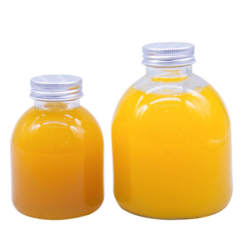 Embalagem de vidro 200ml Flat Glass Cold Brew Flasks de sumo de café com tampa de alumínio