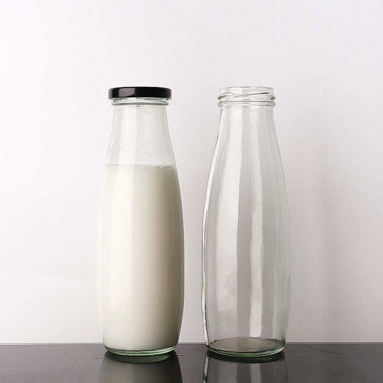 Amostra grátis 100Ml 200Ml 350Ml Pasteurization Cold Brew Tea Milk Glass Bottles With Metal Lid
