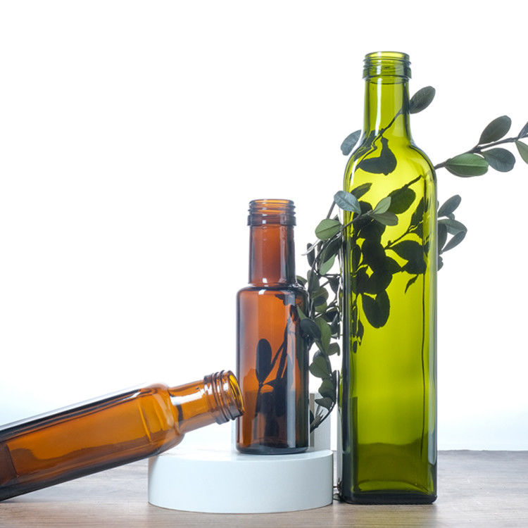 Garrafas de azeite de oliva de cor verde, transparente, quadrada e redonda 125 ml 250 ml 500 ml 750 ml 1000 ml