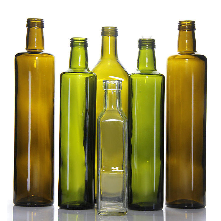 Garrafas de vidro de azeite de oliva de 500 ml e 750 ml quadradas com rolha ou tampa de parafuso