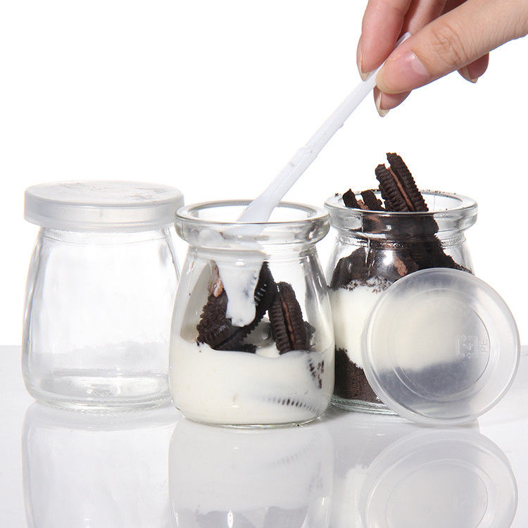 Desenho personalizado à prova de vazamento Desejo Favor garrafas de vidro doces frascos de bebidas para mousse assado