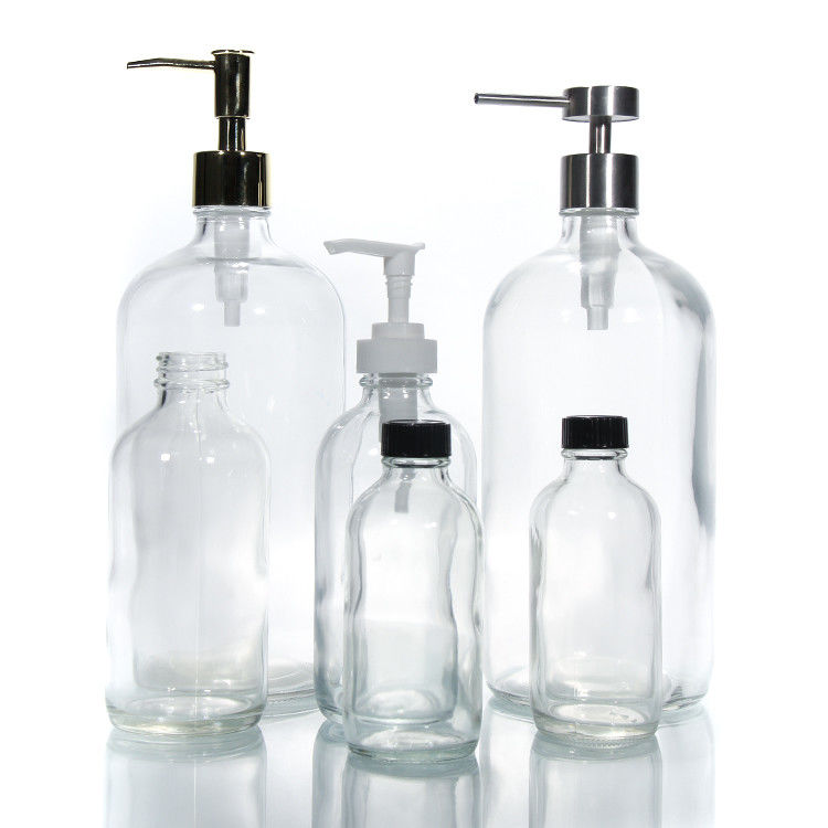 30 ml 50 ml 60 ml 80 ml 100 ml Loção Sero Vidro congelado Fota de óleo corporal com bomba para cuidados com a pele