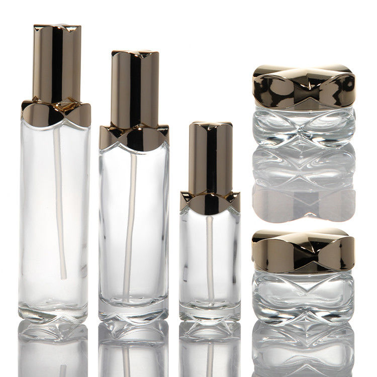 Creme Facial Cosmético Garrafa de vidro Garrafa de óleo essencial 100ml 150ml com bomba de loção para embalagem Cosméticos