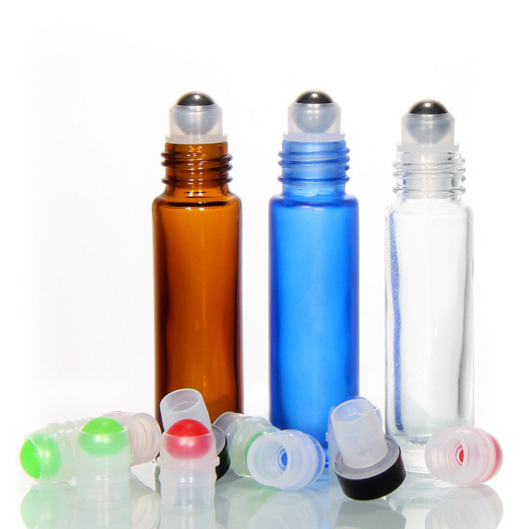 Nova garrafa de óleo essencial de vidro rolante bola de aço garrafa de rolante de 10 ml rolante de âmbar rolante de perfume