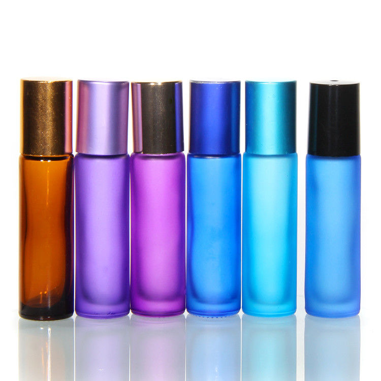 Nova garrafa de óleo essencial de vidro rolante bola de aço garrafa de rolante de 10 ml rolante de âmbar rolante de perfume