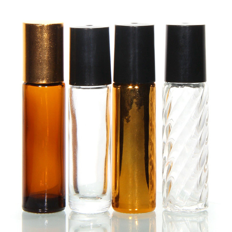 Nova garrafa de óleo essencial de vidro rolante bola de aço garrafa de rolante de 10 ml rolante de âmbar rolante de perfume