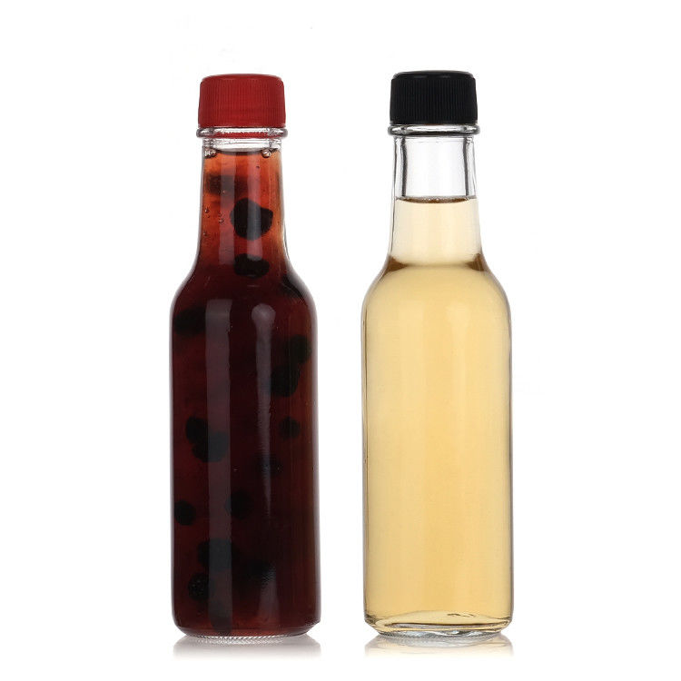 Garrafa de 250 ml de garrafas de salsa quente de vidro garrafa de armazenamento de salsa com tampa torcida à prova de vazamento