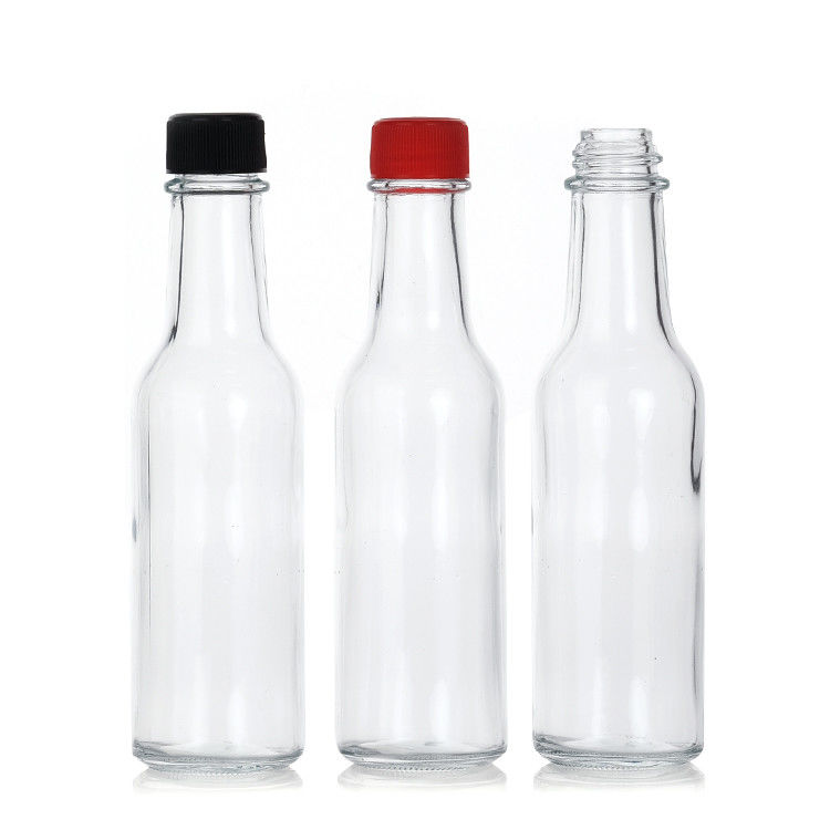 Garrafa de 250 ml de garrafas de salsa quente de vidro garrafa de armazenamento de salsa com tampa torcida à prova de vazamento