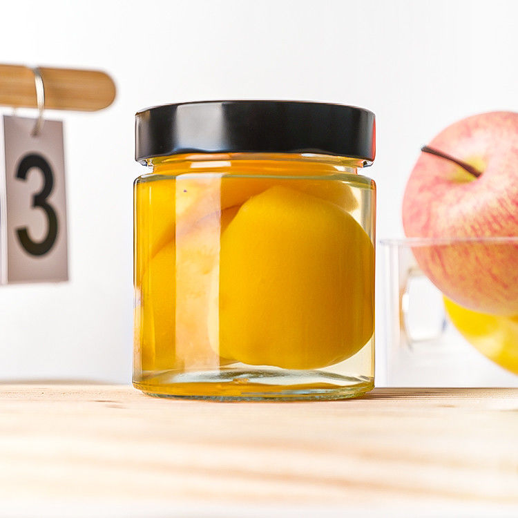 Embalagem de alimentos 4oz 6oz 9oz 13oz 17oz garrafas de vidro transparentes com tampa de vidro
